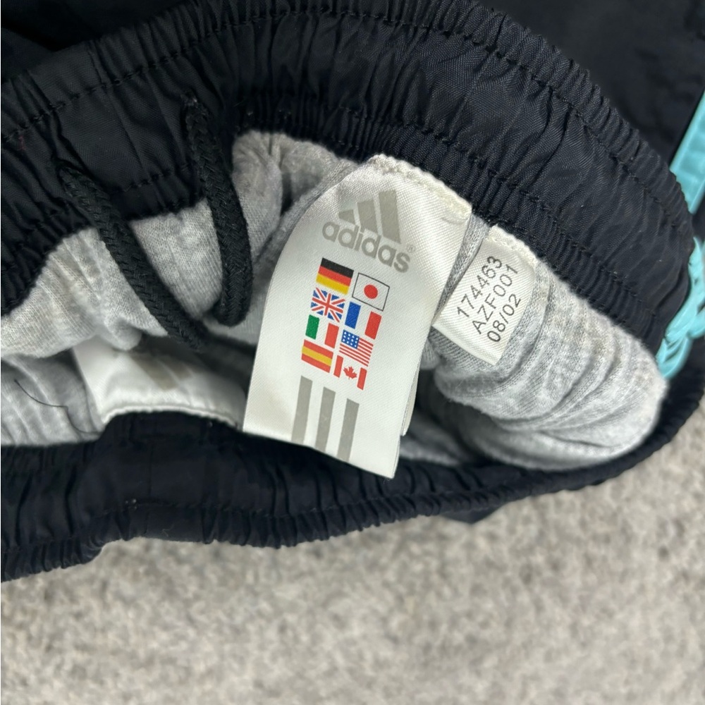 Y2k black with blue stripe lined‎ adidas track pants - Picture 9 of 10